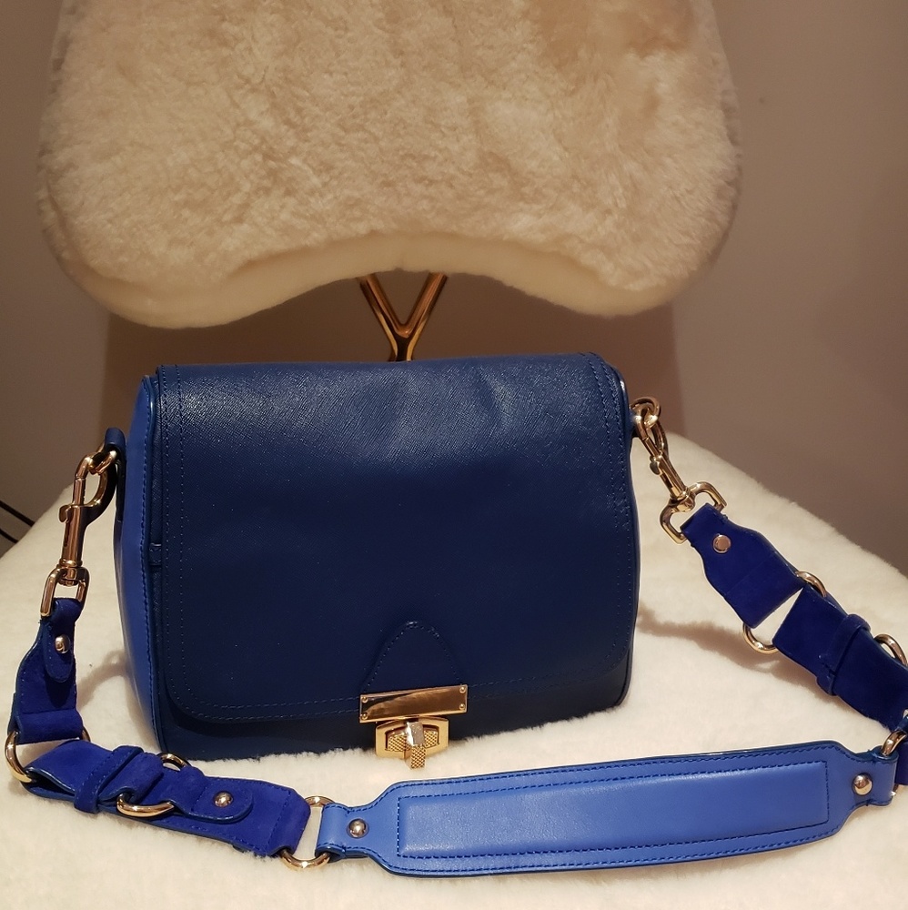 Leather and suede handbag